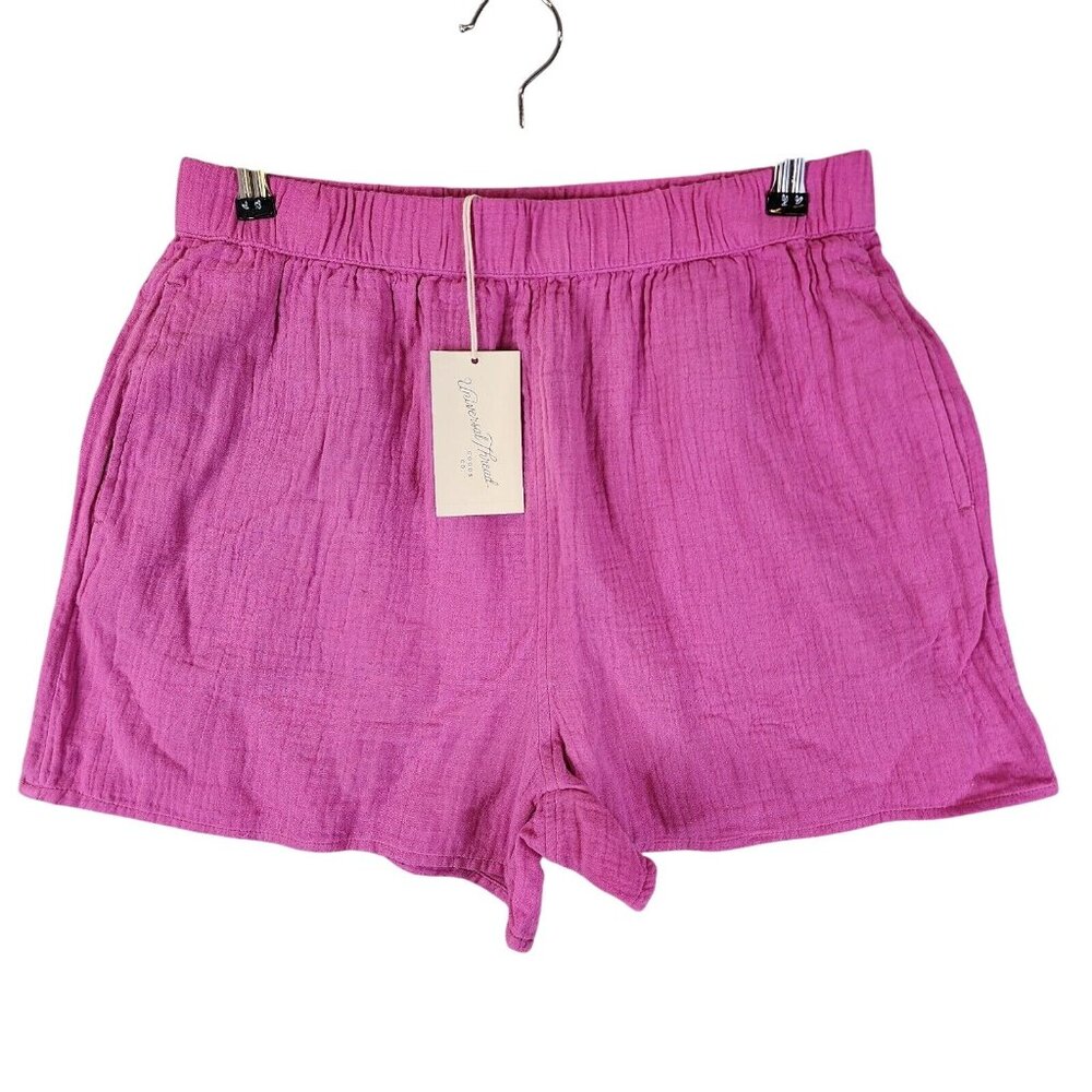 Womens Universal Thread Pink Pull-On Shorts Hi Rise 3" Inseam Cotton Size S
